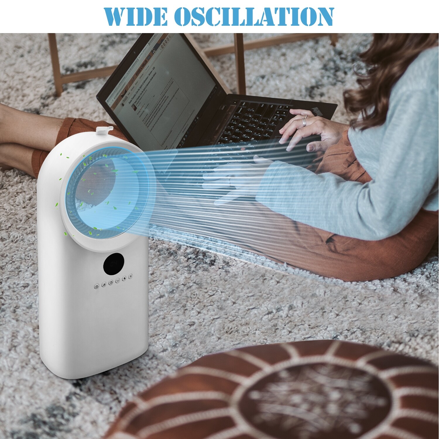 Ainfox 31" Tower Fan Bladeless Fan Air Cooler with Digital Display and